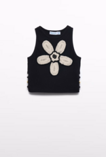 Abel & Lula Black Crochet flower top