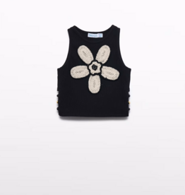 Abel & Lula Black Crochet flower top