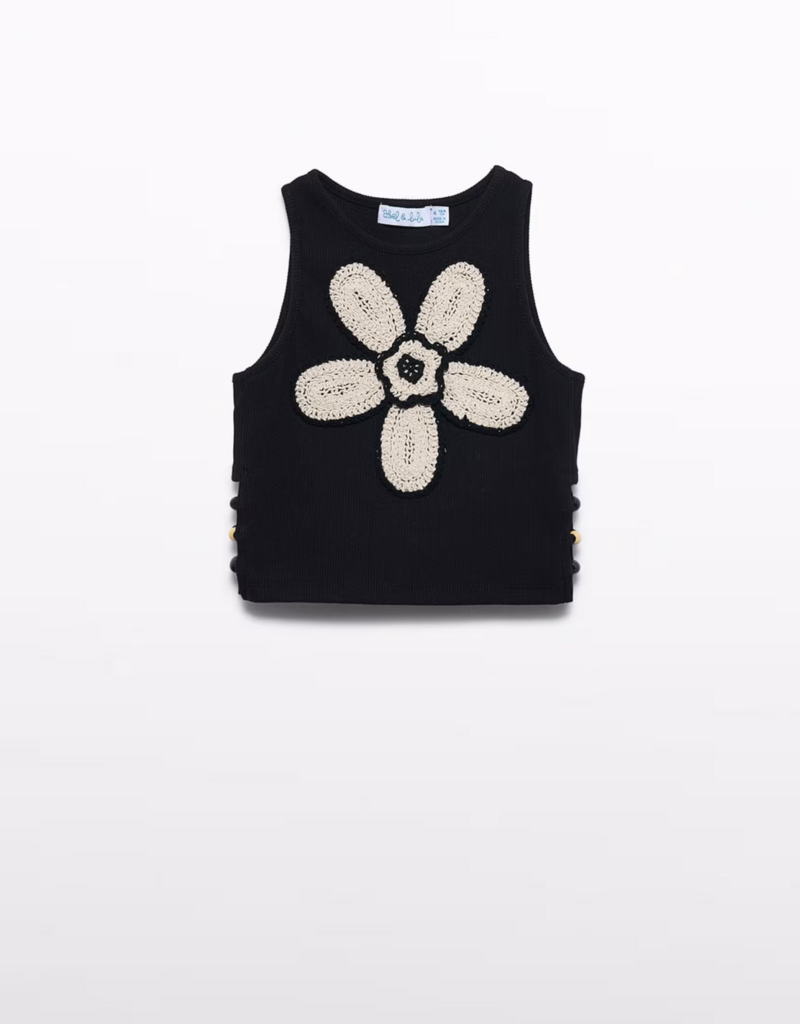 Abel & Lula Black Crochet flower top