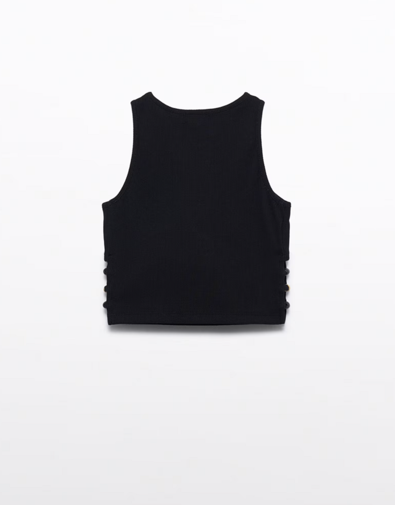 Abel & Lula Black Crochet flower top