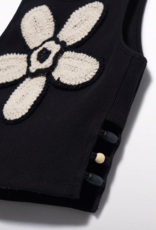 Abel & Lula Black Crochet flower top