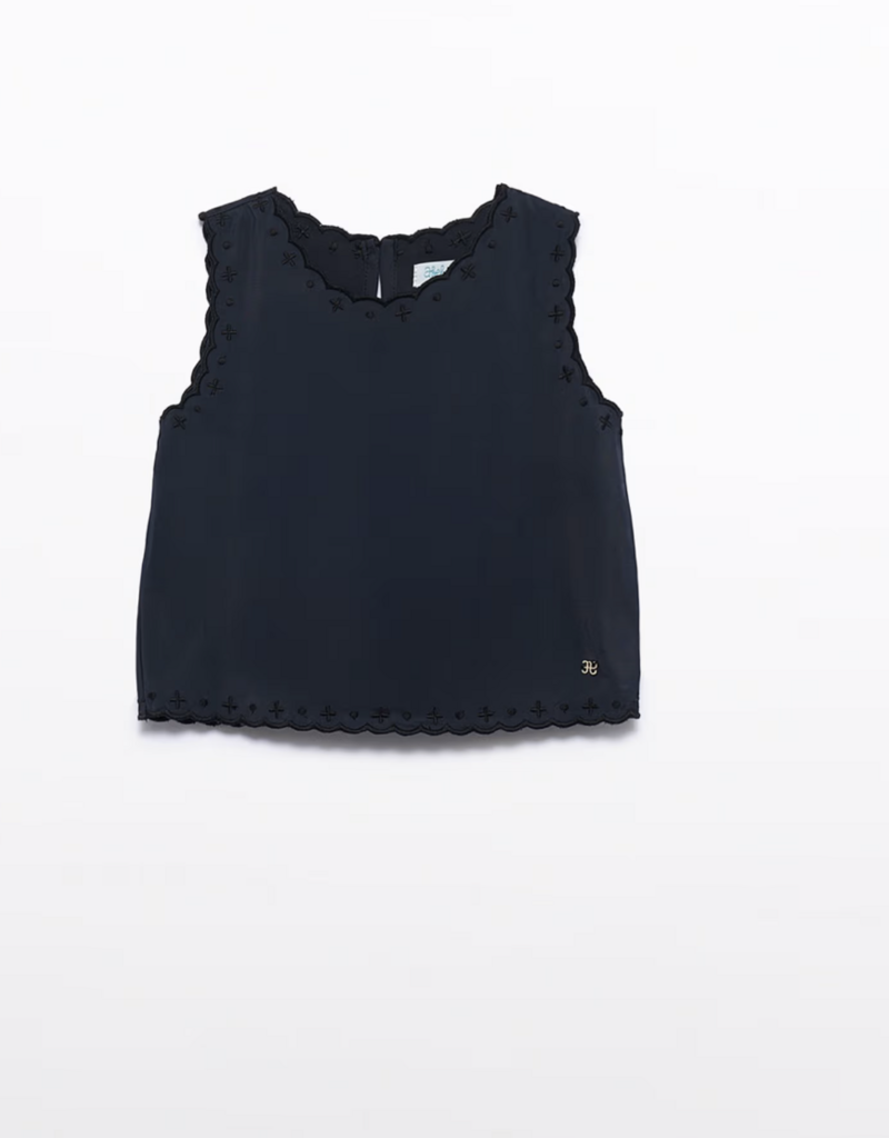 Abel & Lula Black Embriodered Top