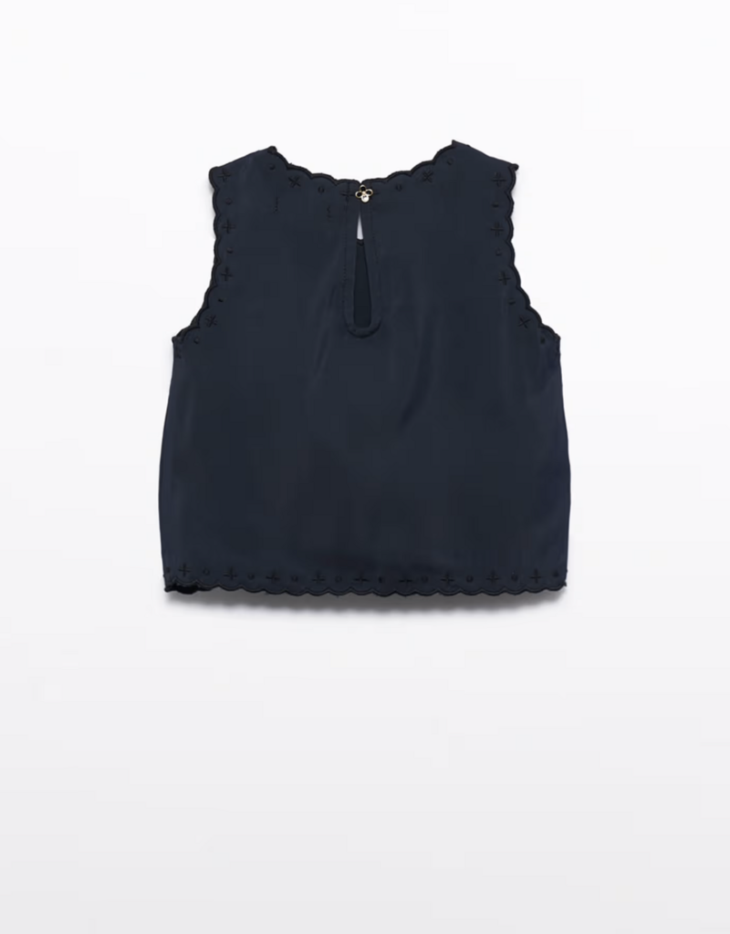 Abel & Lula Black Embriodered Top