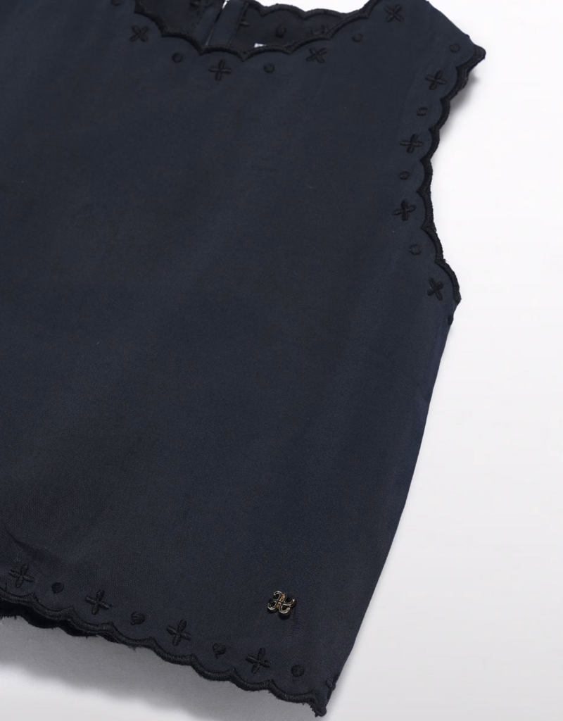 Abel & Lula Black Embriodered Top