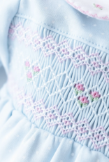 Magnolia Baby Pipers Classic Lt Blue Smocked Collared Footie