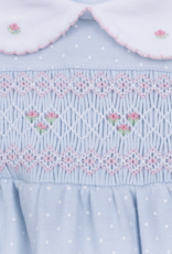 Magnolia Baby Pipers Classic Lt Blue Smocked Collared Footie