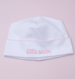 Magnolia Baby Little Sister Embroidered Hat White