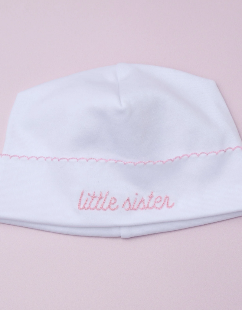 Magnolia Baby Little Sister Embroidered Hat White