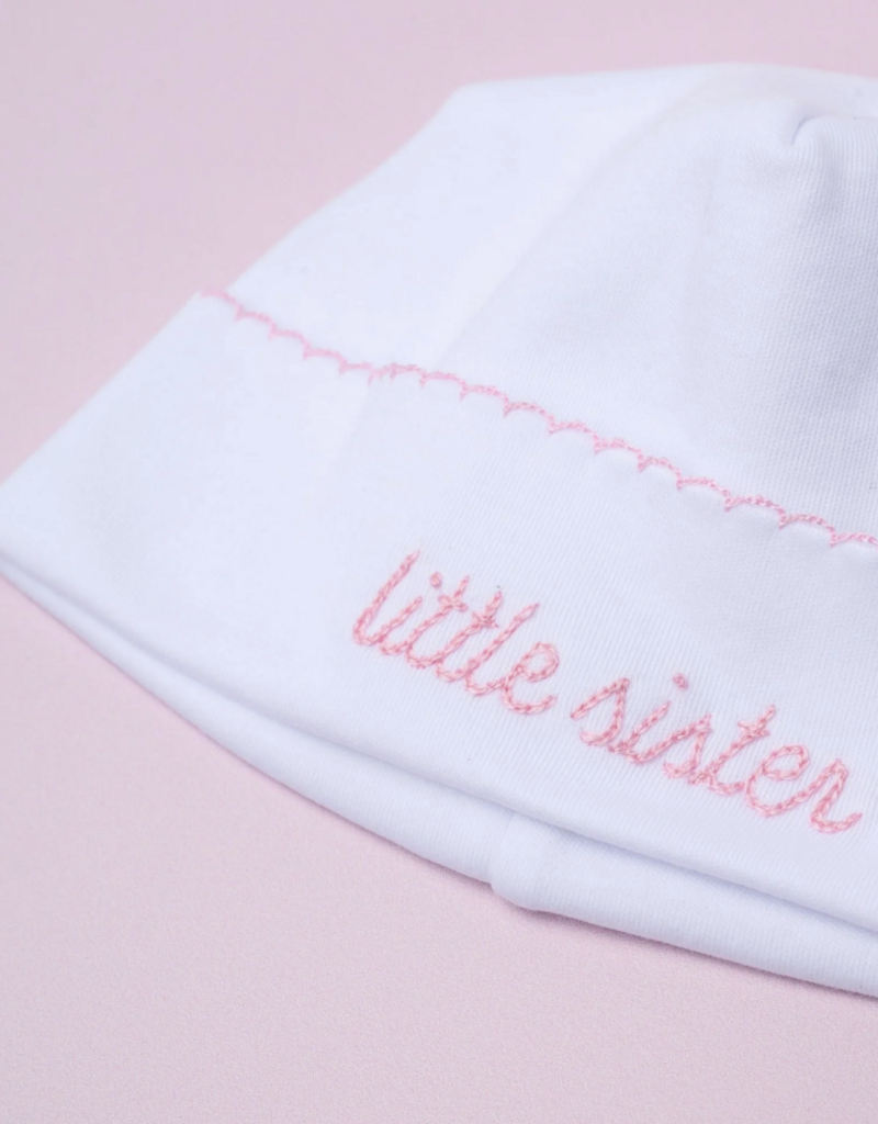 Magnolia Baby Little Sister Embroidered Hat White