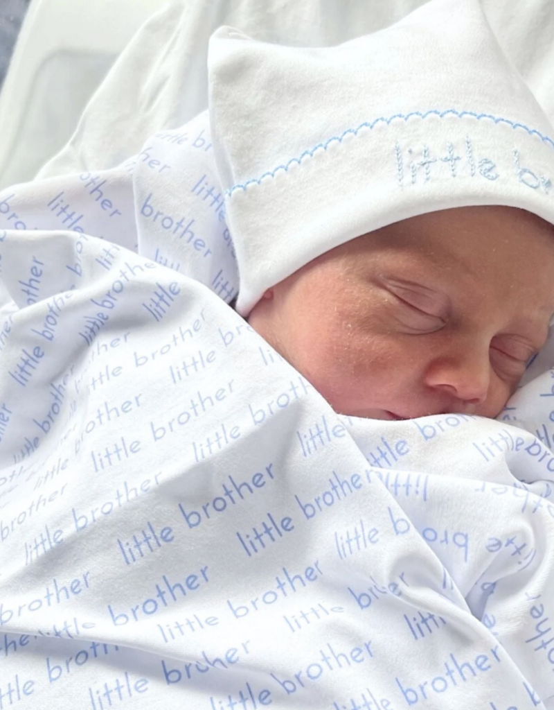 Magnolia Baby Little Brother Embroidered Hat White