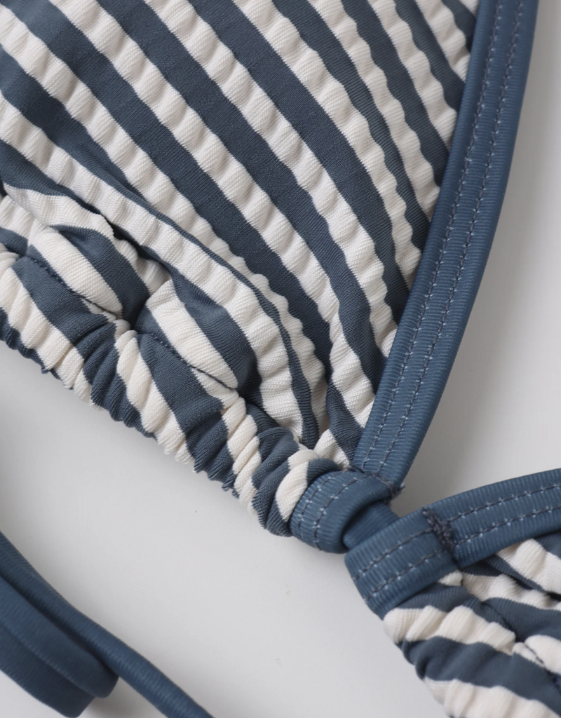Rylee + Cru Inc. TEEN TRIANGLE BIKINI SET NAVY STRIPE