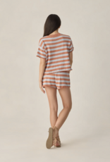 Rylee + Cru Inc. TEEN SUMMER KNIT SET POPPY/LIGHT BLUE STRIPE