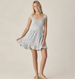 Rylee + Cru Inc. TEEN KALINA DRESS HYDRANGEA LIGHT-BLUE
