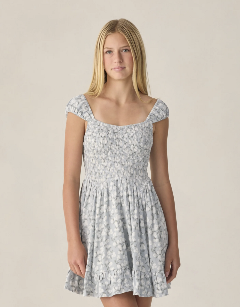 Rylee + Cru Inc. TEEN KALINA DRESS HYDRANGEA LIGHT-BLUE