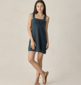 Rylee + Cru Inc. TEEN CROCHET MINI DRESS NAVY