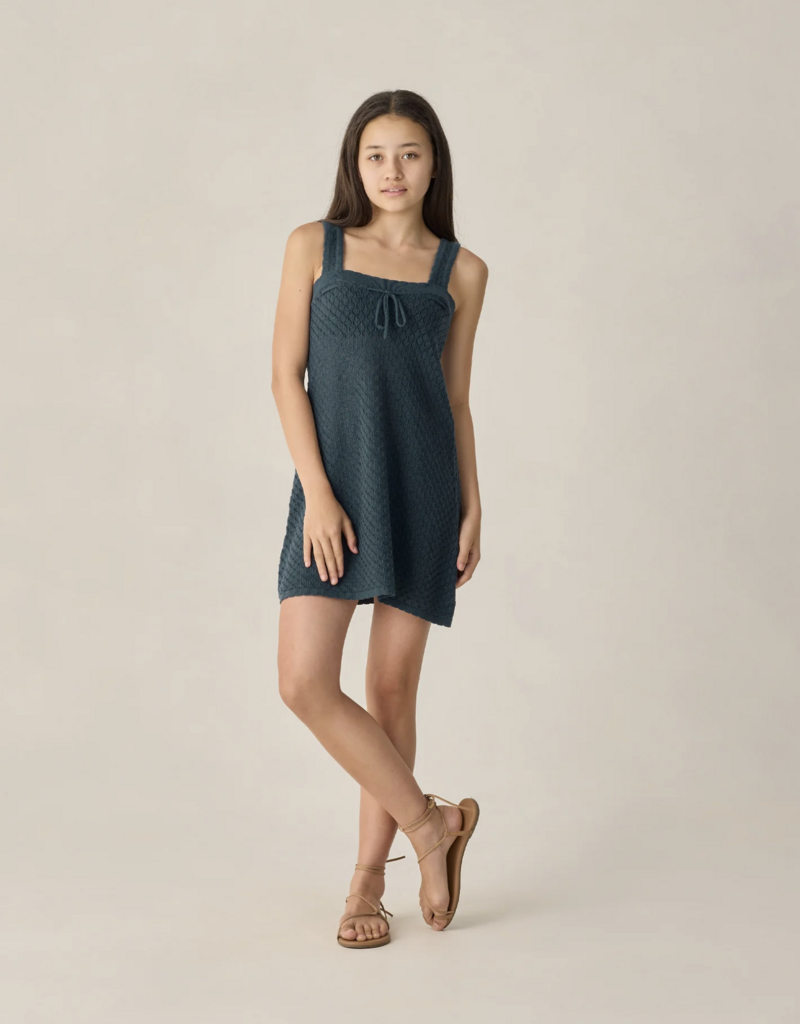 Rylee + Cru LLC TEEN CROCHET MINI DRESS NAVY