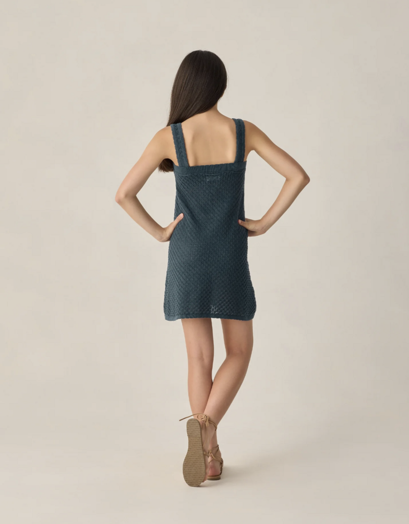 Rylee + Cru Inc. TEEN CROCHET MINI DRESS NAVY