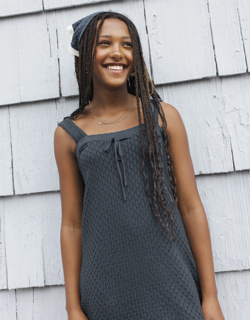 Rylee + Cru LLC TEEN CROCHET MINI DRESS NAVY