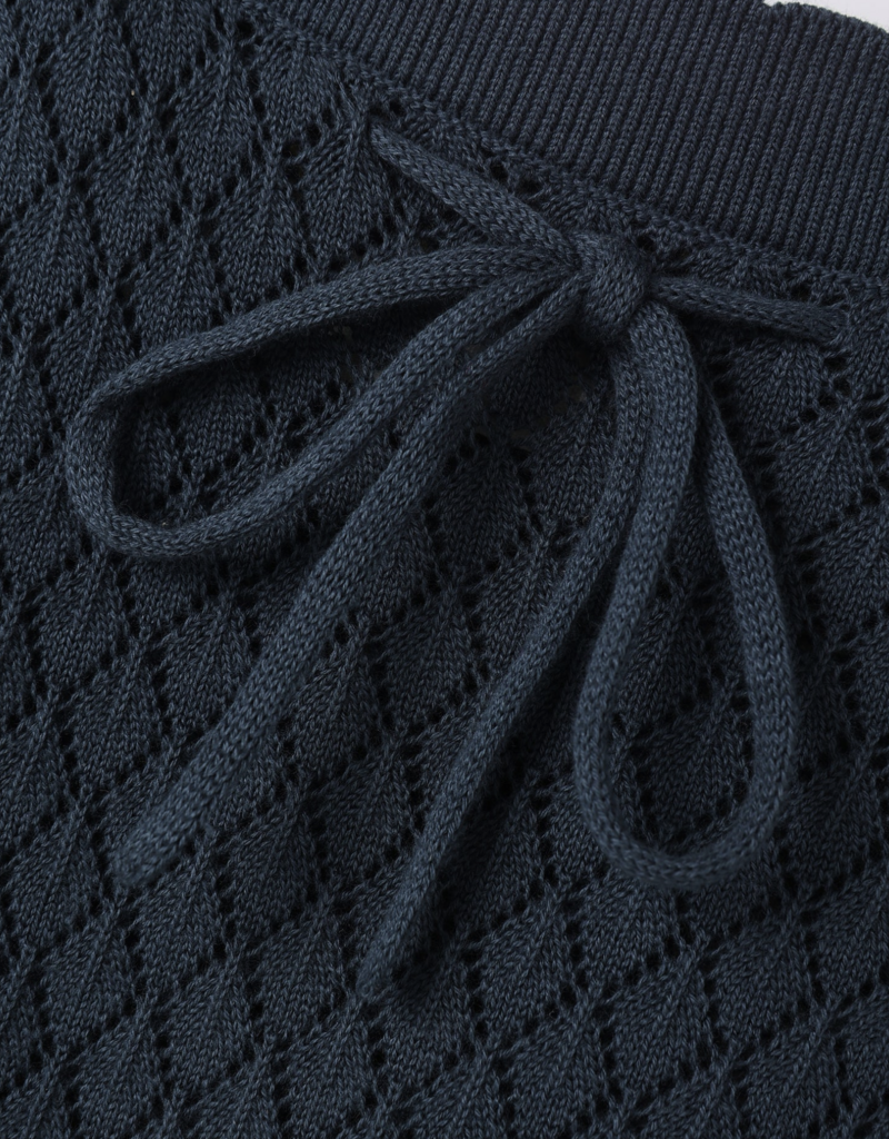 Rylee + Cru Inc. TEEN CROCHET MINI DRESS NAVY