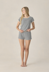 Rylee + Cru Inc. TEEN POINTELLE SHORTS NAVY STRIPE