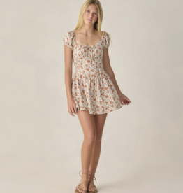 Rylee + Cru Inc. TEEN ALEX DRESS AMERICANA FLORAL NATURAL