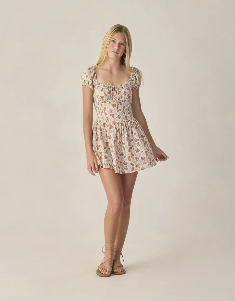 Rylee + Cru LLC TEEN ALEX DRESS AMERICANA FLORAL NATURAL