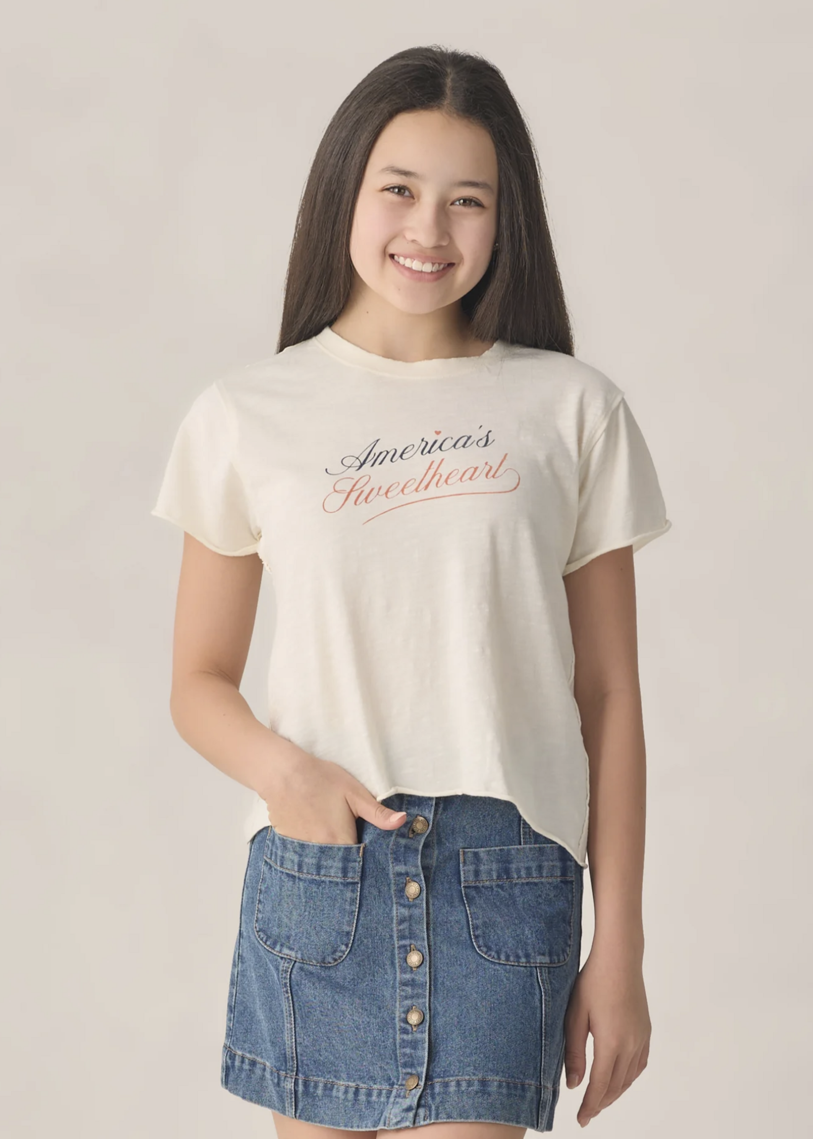 Rylee + Cru LLC TEEN DENVER MINI SKIRT NAVY