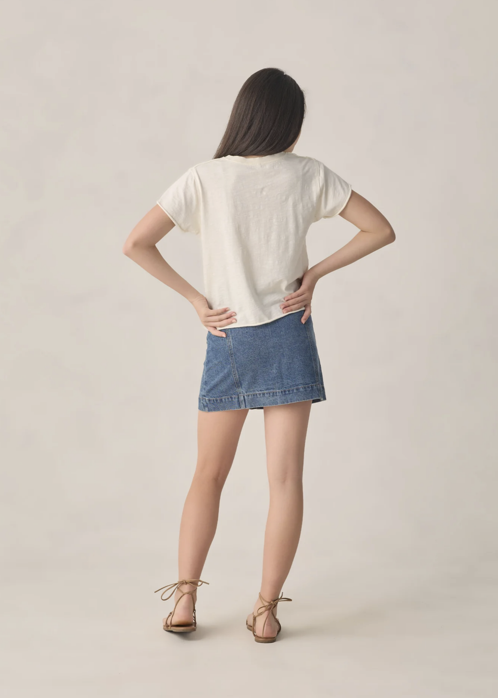 Rylee + Cru LLC TEEN DENVER MINI SKIRT NAVY