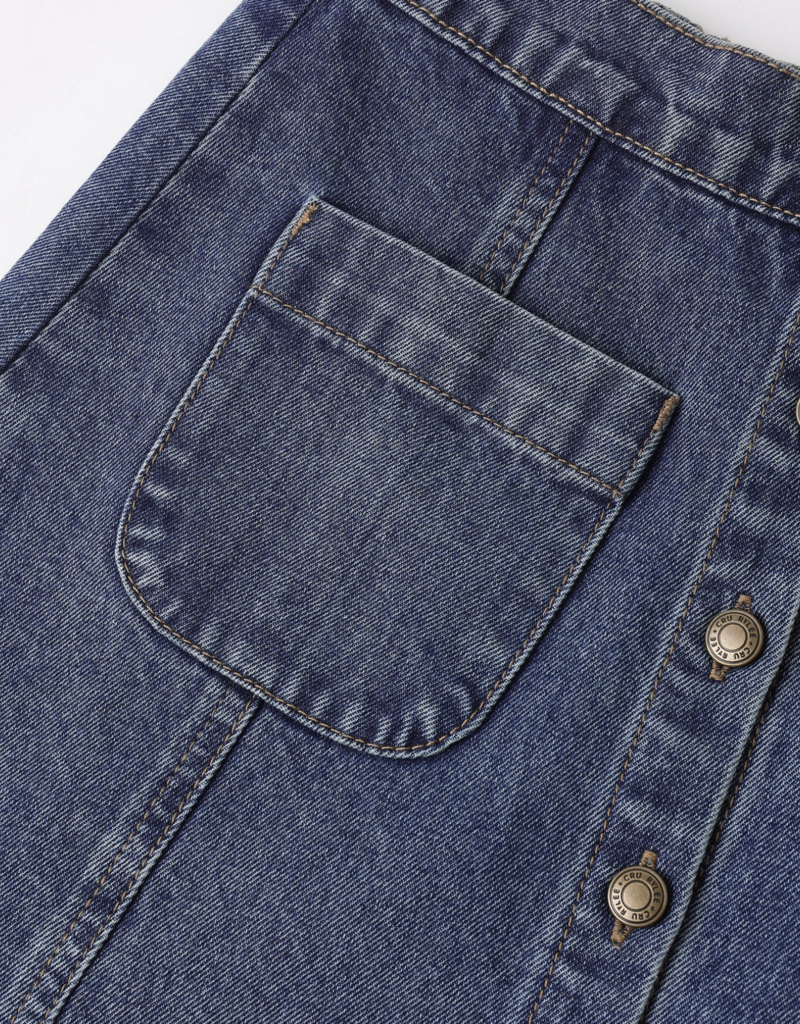 Rylee + Cru LLC TEEN DENVER MINI SKIRT NAVY