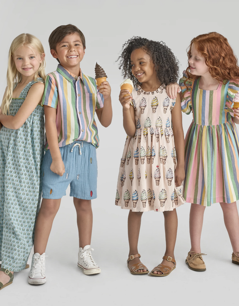 Pink Chicken elsie dress - parade stripe