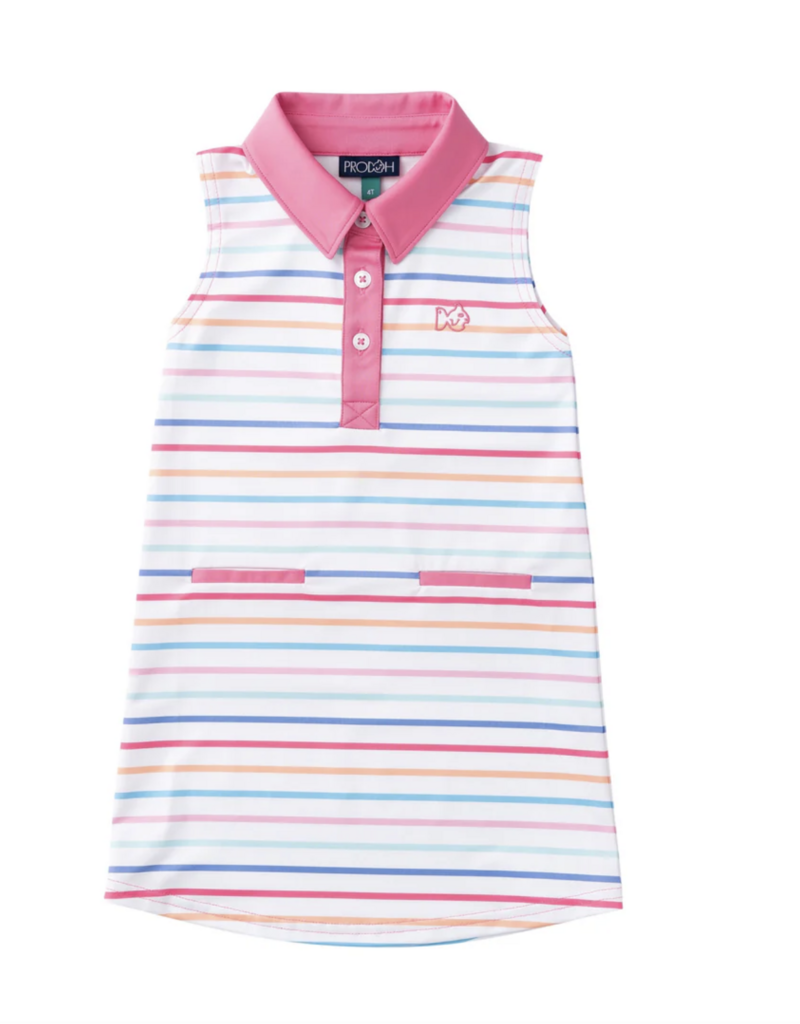 Prodoh Sleeveless Pro Perf Polo Dress Sunkissed Stripe