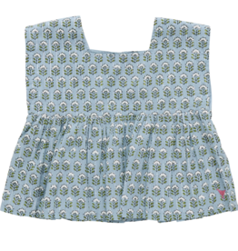 Pink Chicken kamari top - blue prairie block print