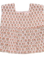 Pink Chicken SALE. kamari top - pink prairie block print
