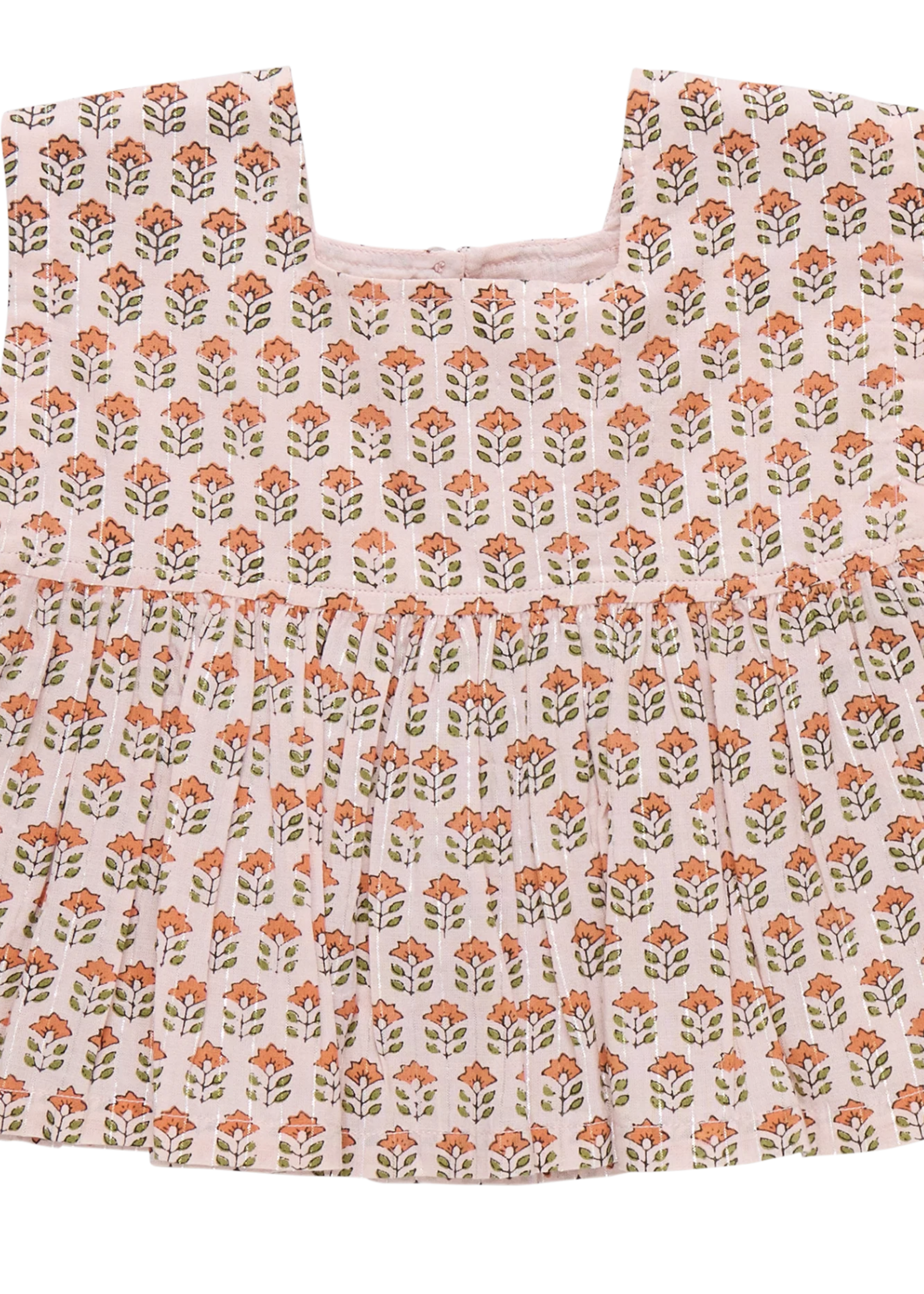 Pink Chicken kamari top - pink prairie block print
