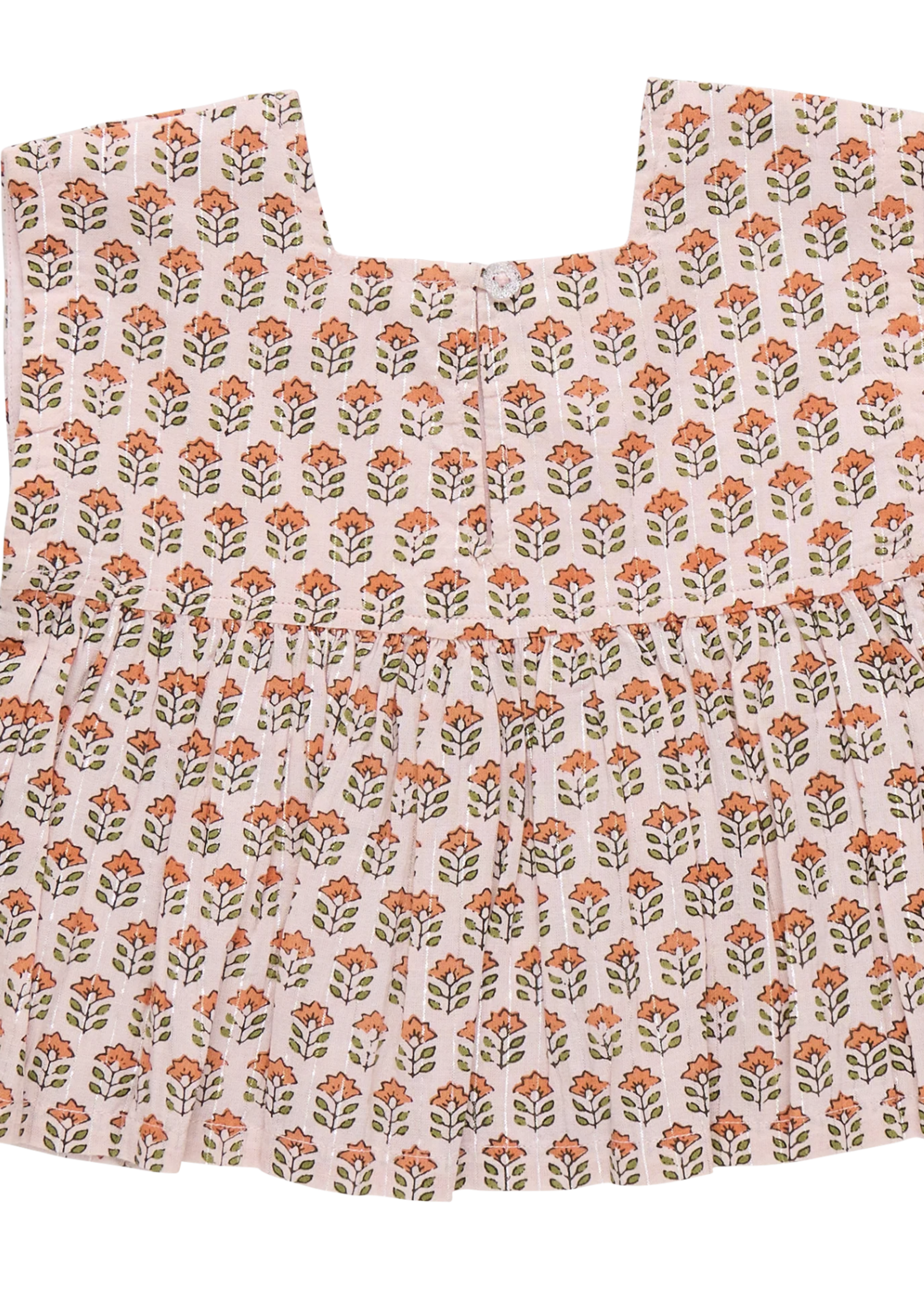 Pink Chicken kamari top - pink prairie block print