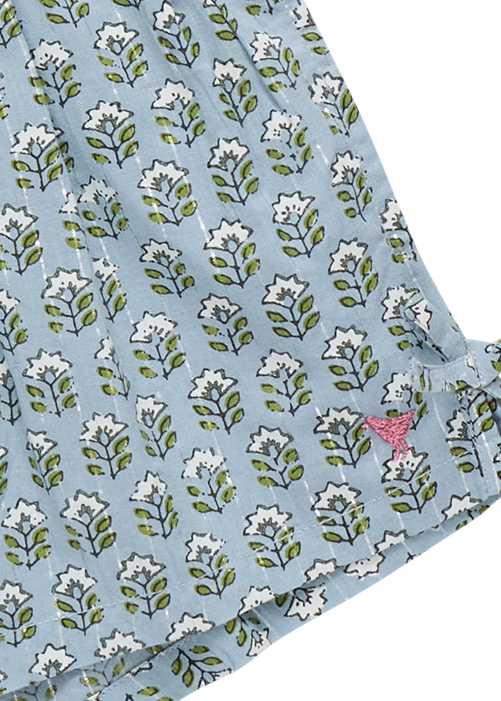 Pink Chicken jules short - blue prairie block print