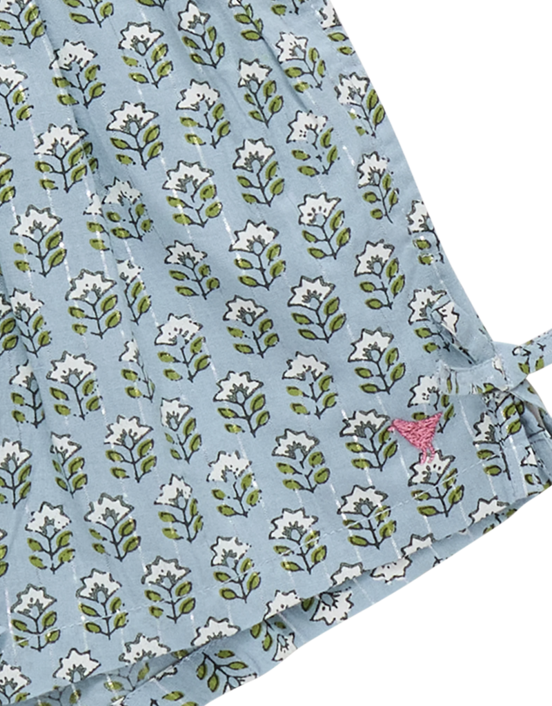 Pink Chicken jules short - blue prairie block print