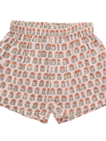 Pink Chicken SALE. jules short - pink prairie block print