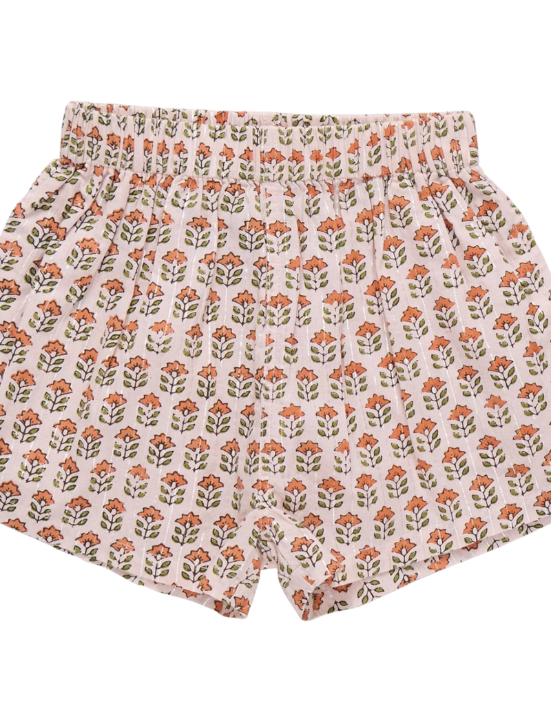 Pink Chicken jules short - pink prairie block print