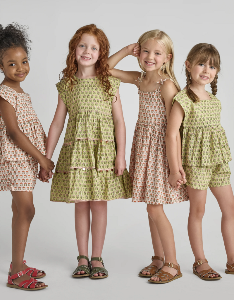 Pink Chicken jules short - pink prairie block print