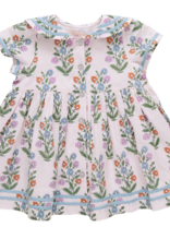 Pink Chicken elowen dress - pink dewdrop block print