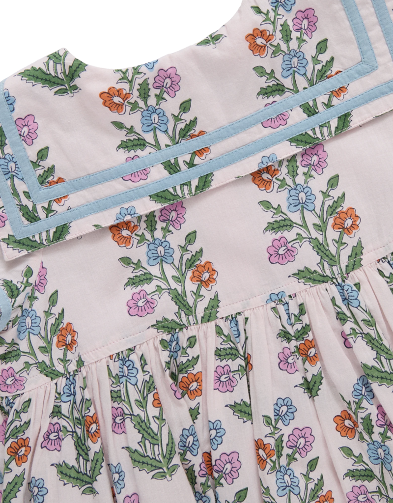 Pink Chicken elowen dress - pink dewdrop block print