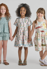 Pink Chicken elowen dress - pink dewdrop block print