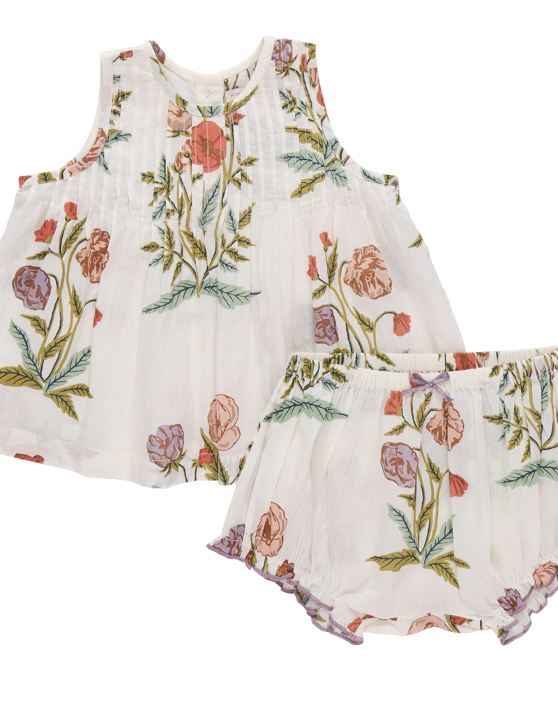 Pink Chicken baby girls jaipur 2-pc set - rosewick poppy