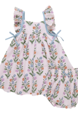 Pink Chicken baby girls ailee dress set pink dewdrop block print