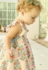 Pink Chicken baby girls ailee dress set pink dewdrop block print