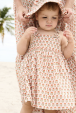 Pink Chicken baby girls tia dress set - pink prairie block print