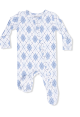 Angel Dear Blue Argyle 2 Way Zipper Footie