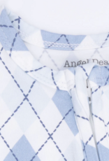 Angel Dear Blue Argyle 2 Way Zipper Footie