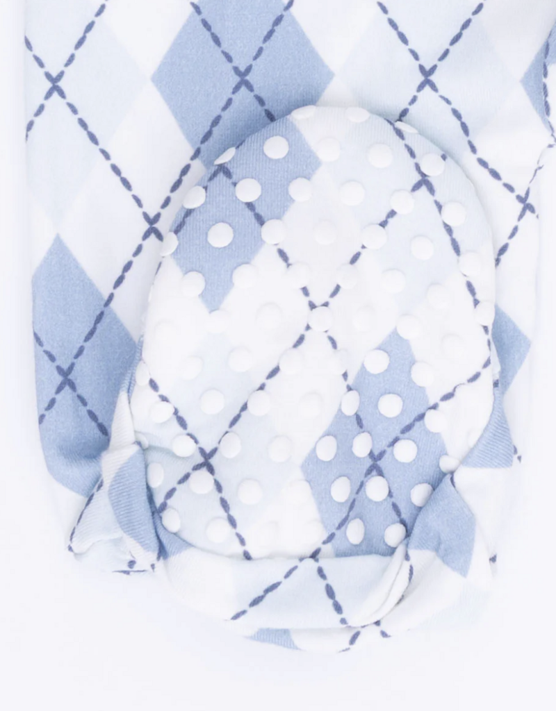 Angel Dear Blue Argyle 2 Way Zipper Footie